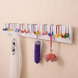 Hangers & Racks Color Piano Wooden Coat Rack Without Perforation Hook Punch-free Sticky Entrance Wall