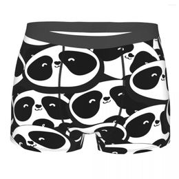 Underpants Panda Mens Panties Boxers Underwear Black And White Heads Sexy Male Shorts Boxershorts Men Polyester Print