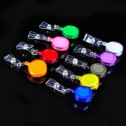 Colour Retractable Pull Badge Reel Zinc Alloy Plastic lanyards ID Name Tag Card badge holder Reels Key Ring Chain Clips