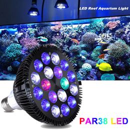 Lighting 54W LED Aquarium Light Clip Lamp Fish Grow White Blue UV Colour Lighting EU Plug for Marine Coral Reef Saltwater Turtle Habitat