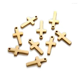 Charms 10Pcs/lot Stainless Steel Cross Pendant For Jewelry DIY Making Christian Religious Catholic Accessories