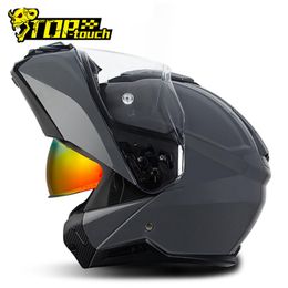 Motorcycle Helmets Full Face Casco Moto Double Lens Helmet Flip Up Road Motocross Warm With Dual Top Vents Winter