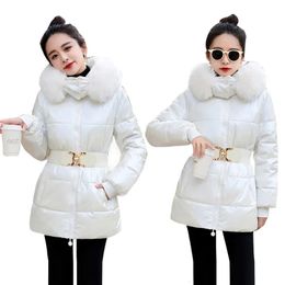 Women's Down Parkas Fashion Waterproof European Winter Jacket Hooded Coat Belt Female Warm for Women 2023 231124