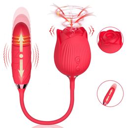 EggsBullets Rose Sucking Vibrator G Spot Vibrating Clit Sucker Blowjob Clitoris Stimulation Female Vagina Dildo Massager Sex Toys for Women 231124