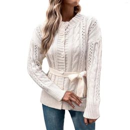 Women's Sweaters Cable Knit Button Up Cardigan Sweater Coat For Fall/Winter 2023 Knitwears Vintage Knitted Top