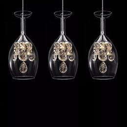 Modern fashion dining room K9 Crystal 5w LED Chandelier DIY home decoration living room clear glass wine cup design lighting336U