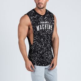 Men's Tank Tops Fashion Mens Clothing Cut Off Bodybuilding tank gym Fitness Men Vest Sleeveless Shirts Workout ONeck tops 230425