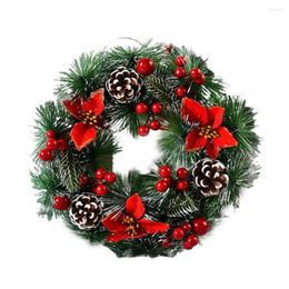 Decorative Flowers 1pack Artificial Christmas Tree Pine Branches Xmas Berries For Diy Wreath Decorations Noel Table Ornaments Kids Gifts