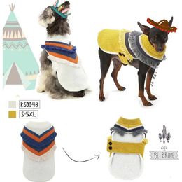 Dog Apparel Cool Design Pet Sweater for and Cat Fashion Colour contrasted Fringes Warm Soft Fabric 231124