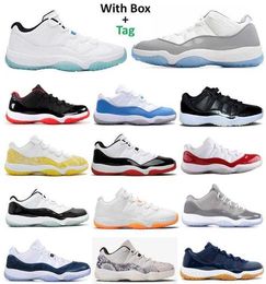 11 Low Basketball Shoes Cement Grey Bred Legend Blue UNC 7210 Concord Men Women 11s Citrus Yellow Snakeskin Closing Ceremony Cherry Varsity Red Emeral