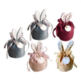 Gift Wrap 5pcs Velvet Drawstring Party Small Wedding Durable Multicolor Soft Craft Items Bag Candy Ears