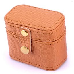 Storage Boxes Handmade Travel Ring Organiser Box Water Resistant Dirt-resistant Leather For Earrings Studs Rings Brooches