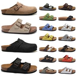 Sandals designer sandals men women slides sliders platform slippers sandales Boston Soft mules Clogs Suede Leather Shoes Outdoor Indoor Motion current 88ess