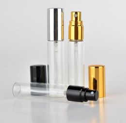 10ml Clear Glass Perfume Spray Bottle Mini Empty Spray Refillable Bottle With Aluminium Cap Free DHL