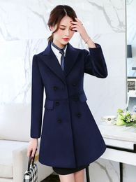 Women's Wool & Blends Cloth Coat Female Added More Cotton Overalls Tooling Winter Long Qiu Dong Woolen Cultivate Morality