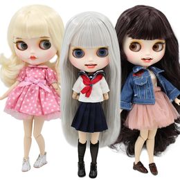 Dolls ICY DBS Blyth Doll 1/6 bjd ob24 toy joint body white skin custom doll customized face matte face 30cm toy girls gift 230426