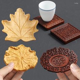 Table Mats 1pc Wooden Chinese Style Insulation Cups Pad Home Garden Kitchen Dining Bar Decoration Accessories 4 Shapes