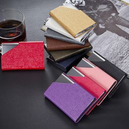 Card Holders Business ID Holder For Women Men Fashion Brand Metal Aluminum Case PU Leather Porte Carte In