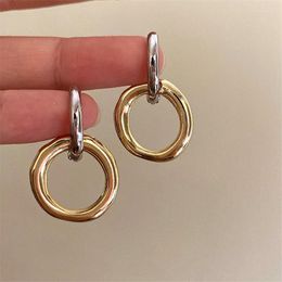 Stud Earrings Round Metal Matching Colour Pendant For Women Europe And The United States Miss Girls Travel Accessorie