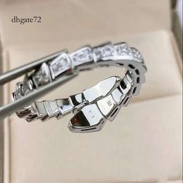 dhgate Designer-Ring für Herren und Damen, breite und schmale Version, S, offene Ringe, leicht zu verformen, Lady Sier, Schlangenplattierung, heller Knochen, volles Diamantmuster