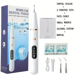 Ultrasonic Electric Oral Cleaner Kit, Dental Calculus Remover, Cleaning Whitening Flosser With 4 Cleaning Modes, Waterproof Whitening Teeth Brush Kit At Home