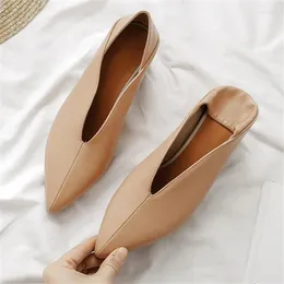 Dress Shoes Comfortable Chunky Heel Medium 30-48 Size Pointed Toe All-Match Single For Women Loafers Pumps