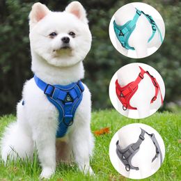 Dog Collars Leash Pet Adjustable Puppy Harness Vest Collar Dog Safety Reflective Strip Accessories