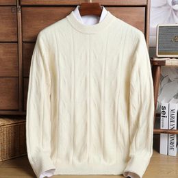 Men's Sweaters 2023 Autumn Winter 9-Pin Thickened Wool Twisted Cable-Knit Sweater Fashion And Young Pure Cashmere