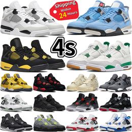 Jumpman 4 4s Erkekler Kadınlar için Basketbol Ayakkabıları OG Kırmızı Gök Gürültüsü Çam Yeşili Askeri Kara Kedi Beyaz Oreo Sail Deniz Köpüğü Üniversitesi Mavi Bred Mens Womens Spor Sneakers