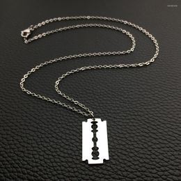 Pendant Necklaces Personality Razor Charm Necklace High Quality Polished Stainless Steel Men's Jewellery Gift For Boy Friend YP7028