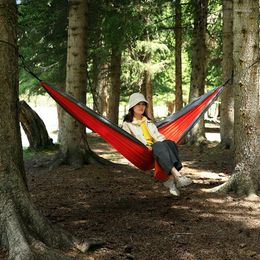 Camp Furniture Sleeping Camping Hammock Outdoor Hanging Swing Ultra Light Single Double Antirollover Field Summer Hamacas