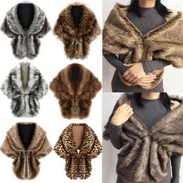 Scarves Fashion Wedding Scarf Loose Faux Fur Shawl Noble Cloak Winter Warm Plush Wrap Cape