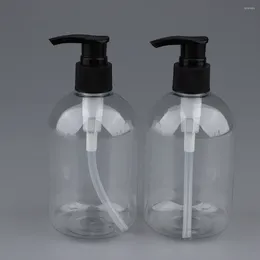 Makeup Brushes 2Pcs 12oz Plastic Shampoo Pump Bottles Travel Refillable Dish Wash Dispenser