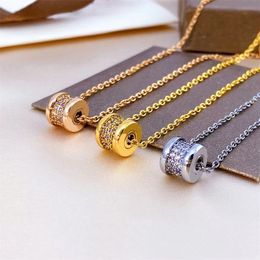 new designer necklace stainless steel B Letter Spring Pendant Women Designer Necklaces Gold Silver Rose Colours Lover Necklace Fashion Couple Jewellery