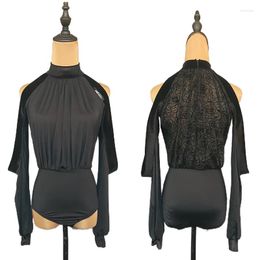 Stage Wear Lace Latin Dance Bodysuit Women Designer Clothes Black Practise Dancewear Costume Long Sleeve Salsa Dancing Outfit JL2870