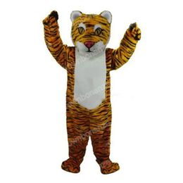 Adult Size Brown Striped Tiger Mascot Costumes Halloween Cartoon Character Outfit Suit Xmas Outdoor Party Festival Dress Promotional Advertising Clothings