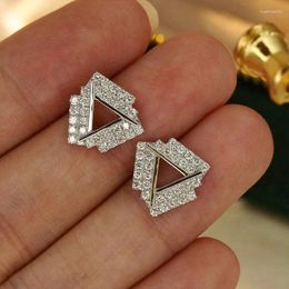 Stud Earrings Aazuo Fine Jewellery 18K White Gold Natural Diamonds 0.78ct Irregular Mini Iriangle Gifted For Women Senior Banquet