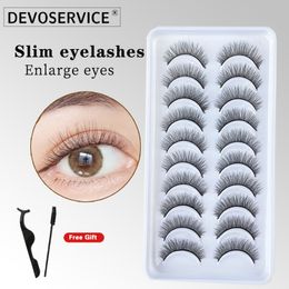 Makeup Tools DEVOSERVICE Lashes 10pairs Natural False Eyelashes 3D Sexy Mink Extensions Faux Cils Wholesale 230425