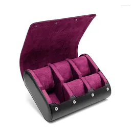 Watch Boxes 6 Slots Box PU Leathers Cases Holder Storage For Mechanical Wrist Watches Jewellery Display