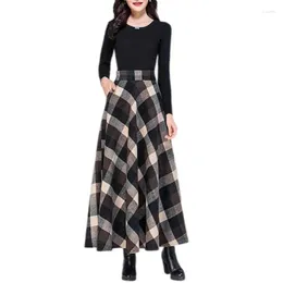 Skirts 2023 Custom MadeLadies Plaid Woollen A-line Long Wool Warm Maxi Plus Size 6XL