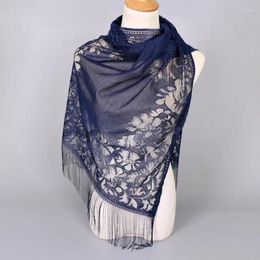 Scarves Solid Lace Hollowed Out Tassel Hanging Scarf For Women Fashionable And Elegant Mid Length Shawls Christmas Gifts