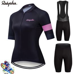 Cycling Jersey Sets Summer Raphaful Set Sport Bicycle Clothing Women Breathable Short Sleeve Shirt Bike bib Shorts 19D Gel Pad 230425