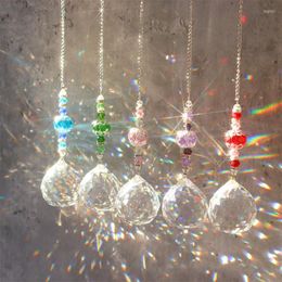 Garden Decorations Suncatcher Crystal Glass Ball Hanging Pendant Chandelier Light Catcher Reflective Prism Ornaments Gift Home Decoration