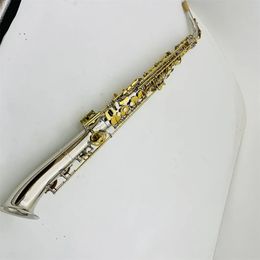 New Product Straight Tube Alto Saxophone Eb Tune Sliver Plated Professional Woodwind Instruments With Sax Case Accessories