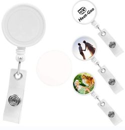 500pcs Sublimation Blank Nurse Badge Party Favor Plastic DIY Office Work Card Hanging Buckle Can Be Rotated 360 Degrees