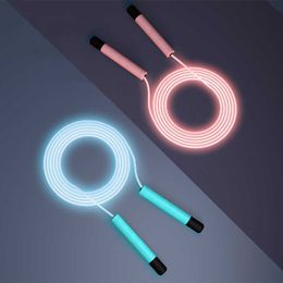 Jump Ropes Glowing Jump Ropes LED Skipping Rope for Kids Adult Fitness Adjustable Skip Rope Portable Training Sports Equipment Outdoor P230425