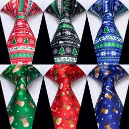 Bow Ties Christmas Santa Claus Men's Tie Elk Candy Cane Red Green Necktie For Man Accessories Gift Snowflake Snowman Cravate