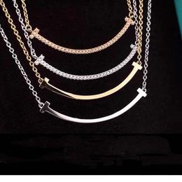 Designer Ti&co N S Sier Diamond Ti's One Line Arc Clavicle Chain Smile N for Womens Valentine's Day Gift Ism