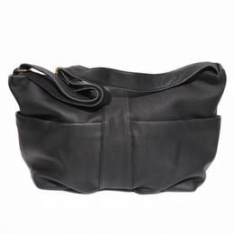 Evening Bag Genuine Leather Crossbody s Multi Pockets Big Hobo Shoulder Slouchy Wide Strap Ladies Soft Cowhide Purses Handbags 230426