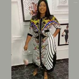 Casual Dresses African Mom Fashion Dress With Diamond Print Shirt